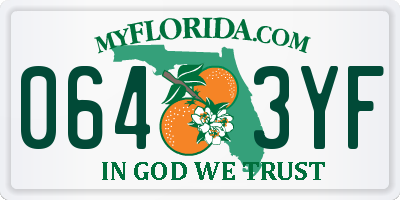 FL license plate 0643YF