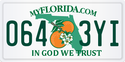 FL license plate 0643YI