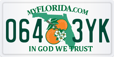 FL license plate 0643YK
