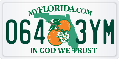FL license plate 0643YM