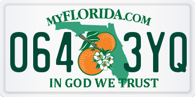 FL license plate 0643YQ