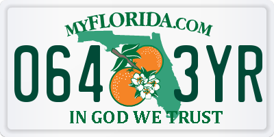 FL license plate 0643YR