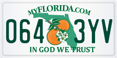 FL license plate 0643YV