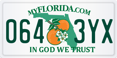 FL license plate 0643YX