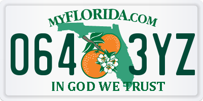 FL license plate 0643YZ