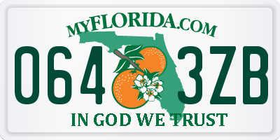 FL license plate 0643ZB