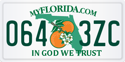 FL license plate 0643ZC