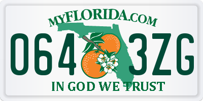 FL license plate 0643ZG
