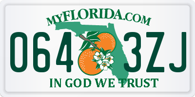 FL license plate 0643ZJ