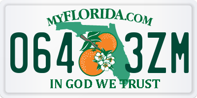 FL license plate 0643ZM