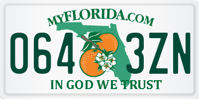 FL license plate 0643ZN