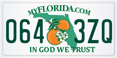 FL license plate 0643ZQ
