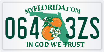 FL license plate 0643ZS