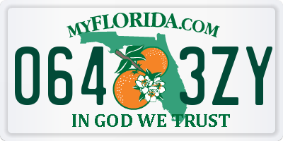 FL license plate 0643ZY