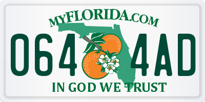 FL license plate 0644AD