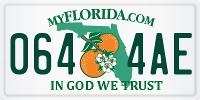 FL license plate 0644AE