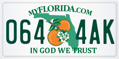 FL license plate 0644AK