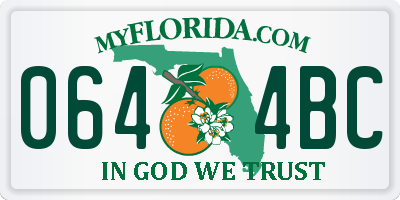 FL license plate 0644BC