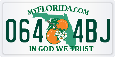 FL license plate 0644BJ