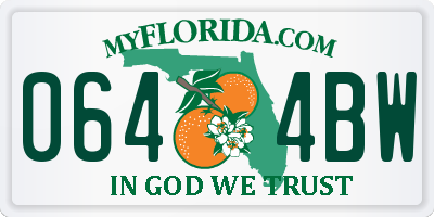 FL license plate 0644BW
