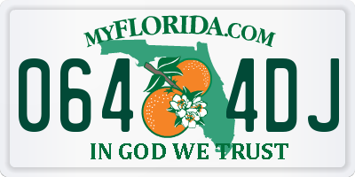 FL license plate 0644DJ