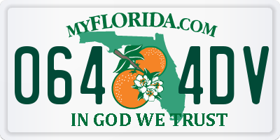 FL license plate 0644DV