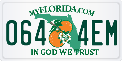 FL license plate 0644EM