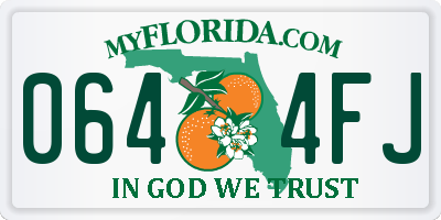 FL license plate 0644FJ