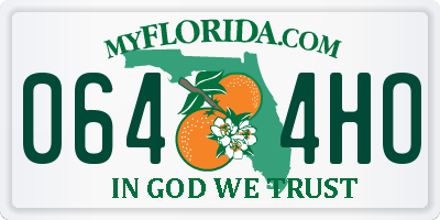 FL license plate 0644HO