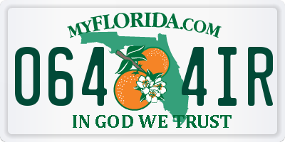 FL license plate 0644IR