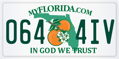FL license plate 0644IV