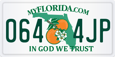 FL license plate 0644JP