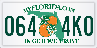 FL license plate 0644KO