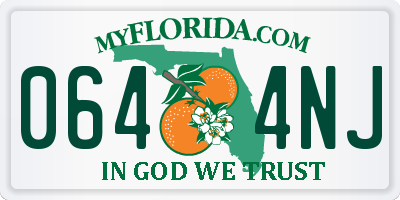 FL license plate 0644NJ