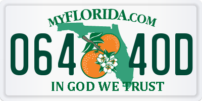 FL license plate 0644OD