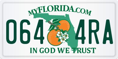 FL license plate 0644RA