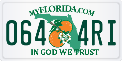 FL license plate 0644RI