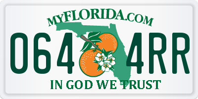 FL license plate 0644RR