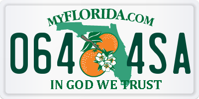 FL license plate 0644SA