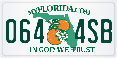 FL license plate 0644SB