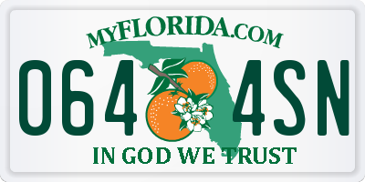 FL license plate 0644SN