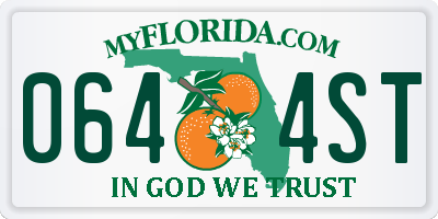 FL license plate 0644ST