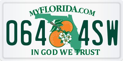 FL license plate 0644SW