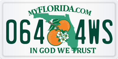 FL license plate 0644WS