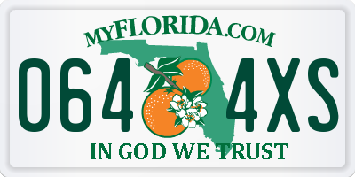 FL license plate 0644XS