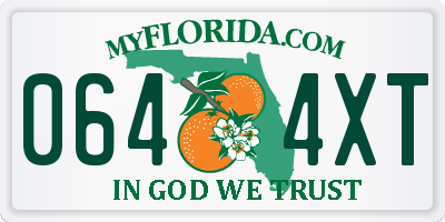 FL license plate 0644XT