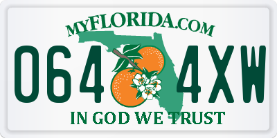 FL license plate 0644XW