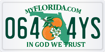 FL license plate 0644YS