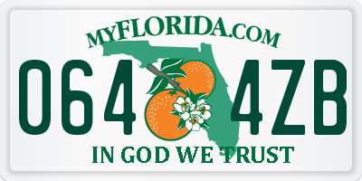 FL license plate 0644ZB