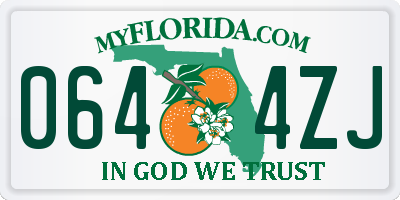 FL license plate 0644ZJ